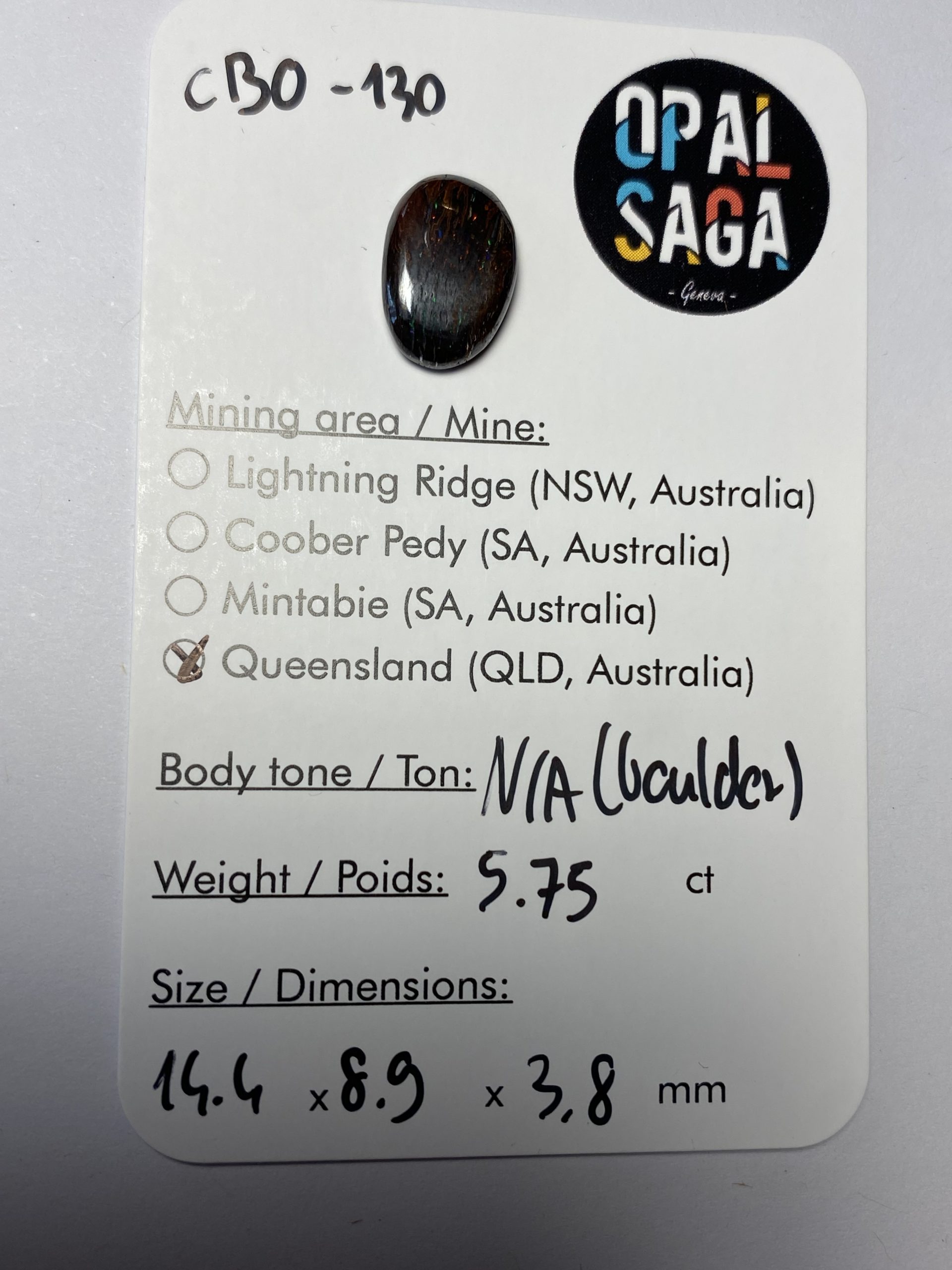 Opale boulder australienne de 5.75 ct (cBO-130) – Image 2