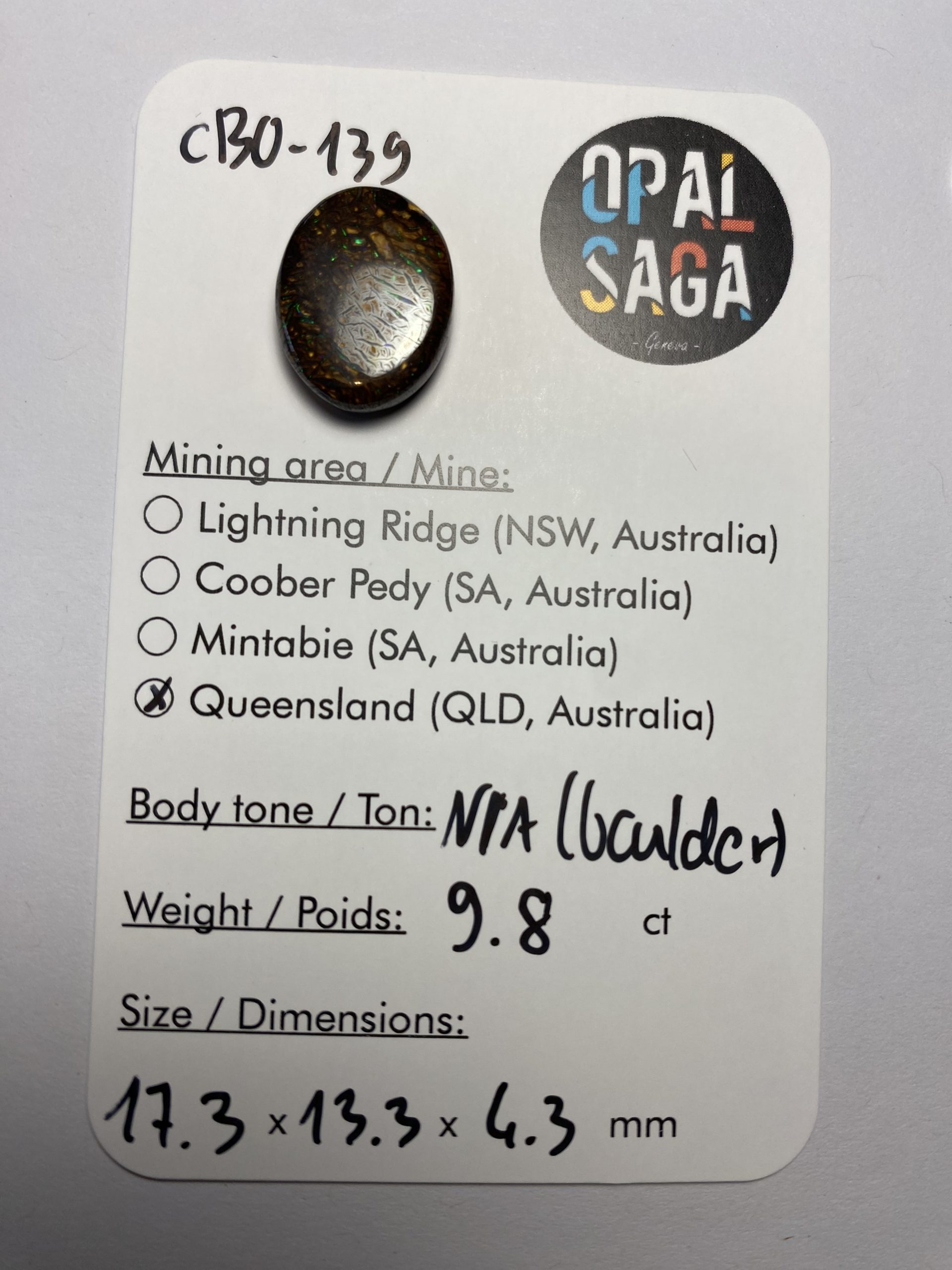 Opale boulder australienne de 9.8 ct (cBO-139) – Image 3