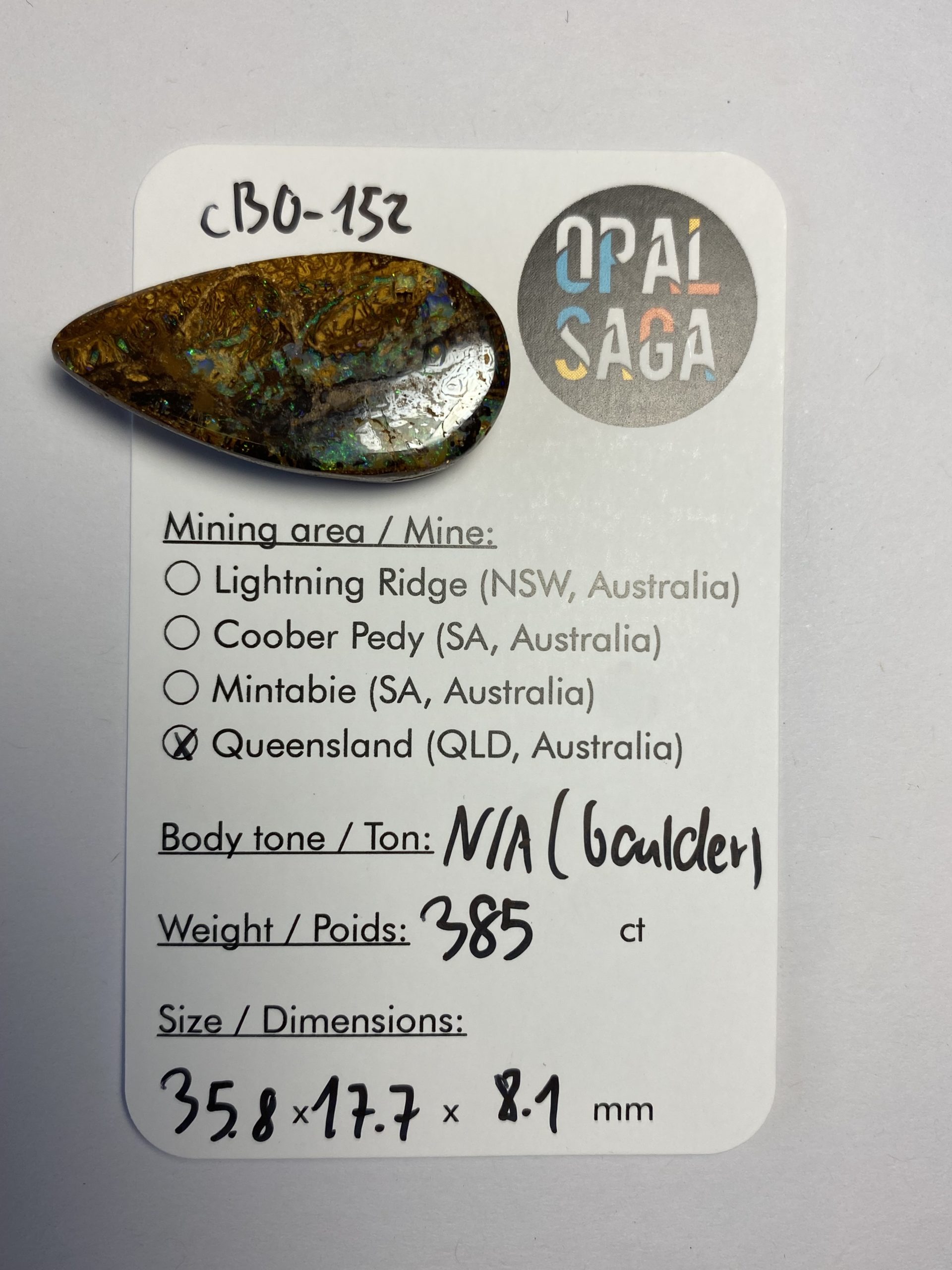 Opale boulder australienne de 385 ct (cBO-152) – Image 2