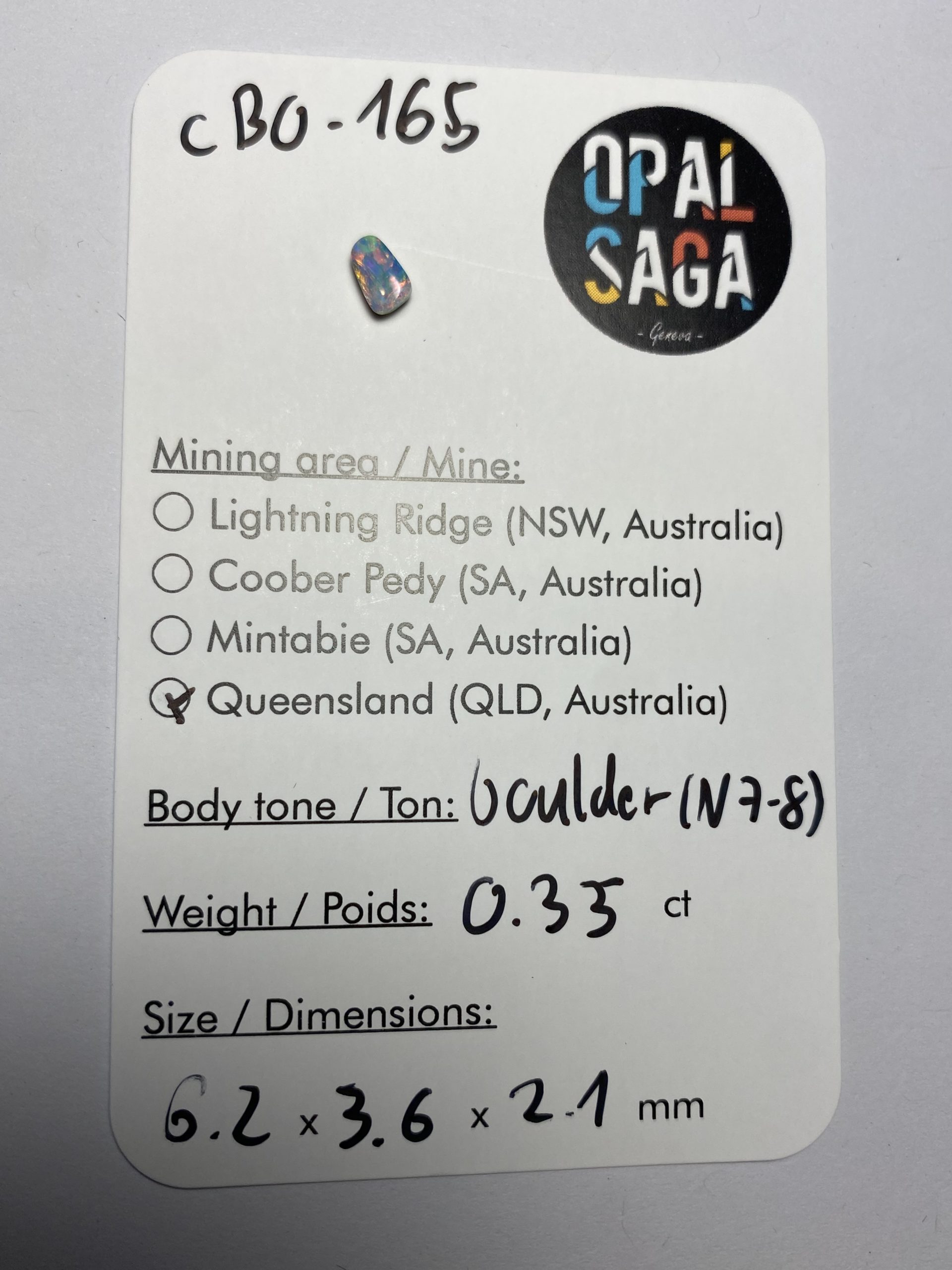 Opale boulder australienne de 0.35 ct (cBO-165) – Image 3