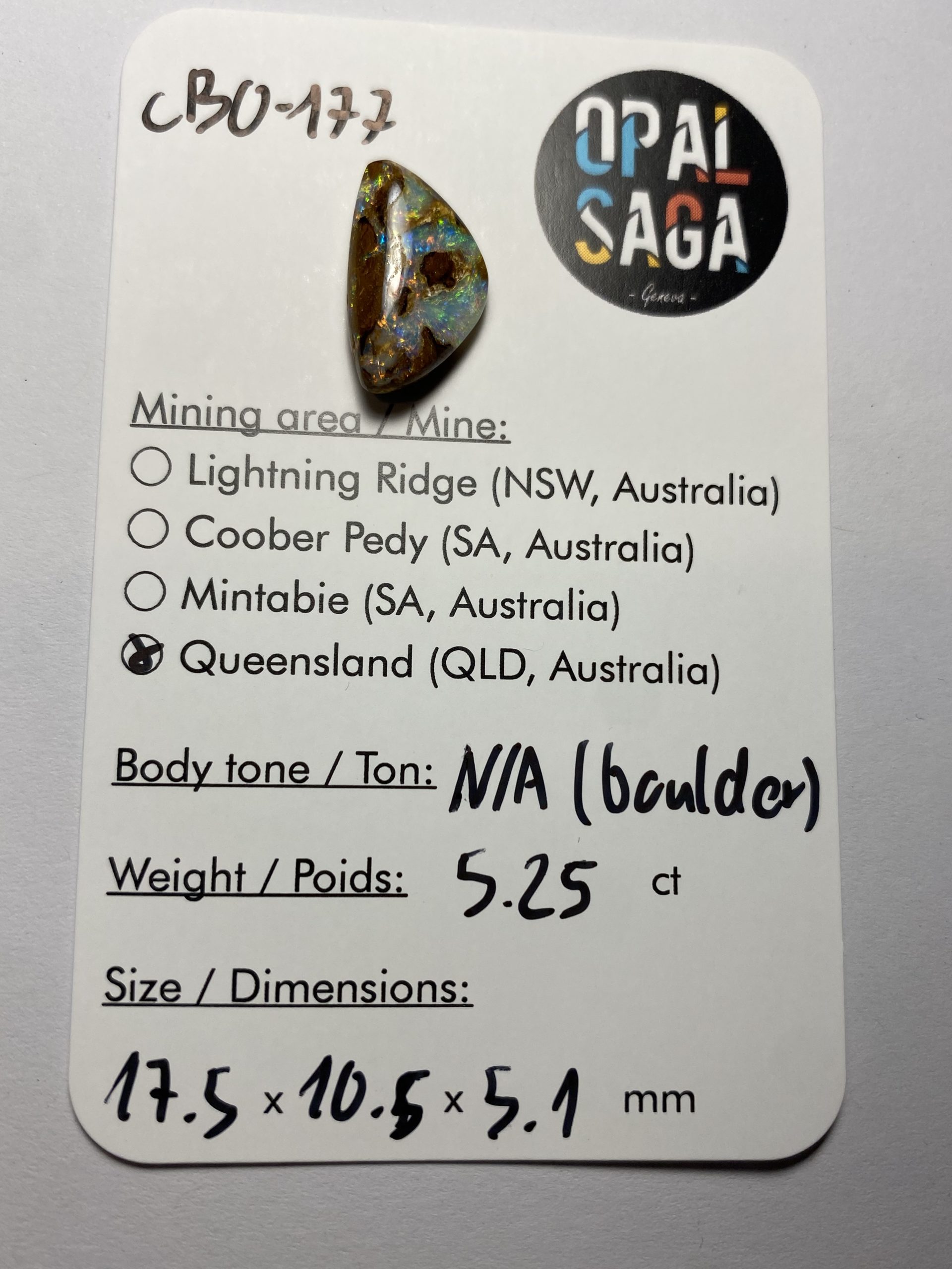 Opale boulder australienne de 5.25 ct (cBO-177) – Image 2