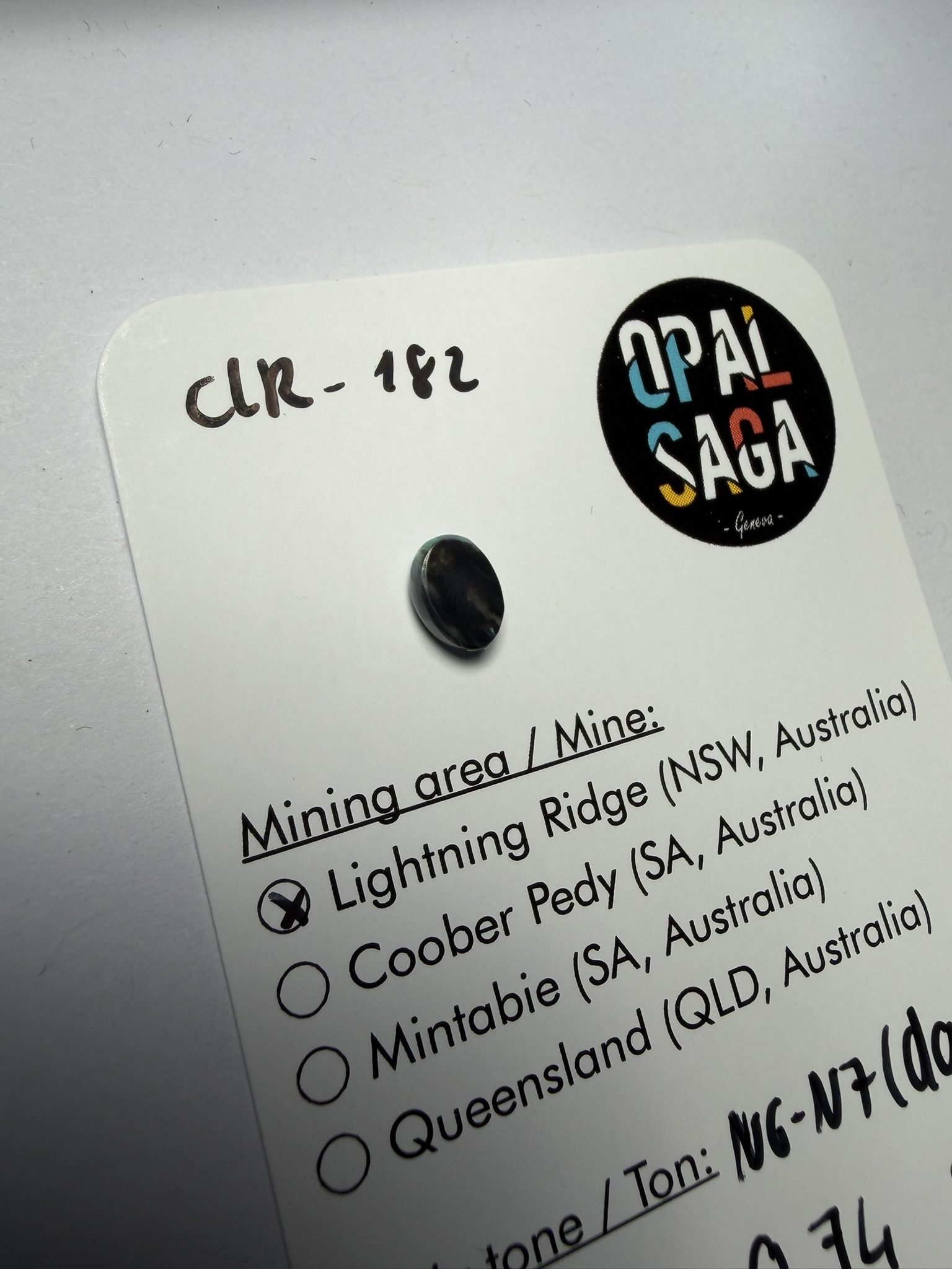 Opale foncée australienne de Lightning Ridge de 0.74 ct (cLR-182) – Image 3