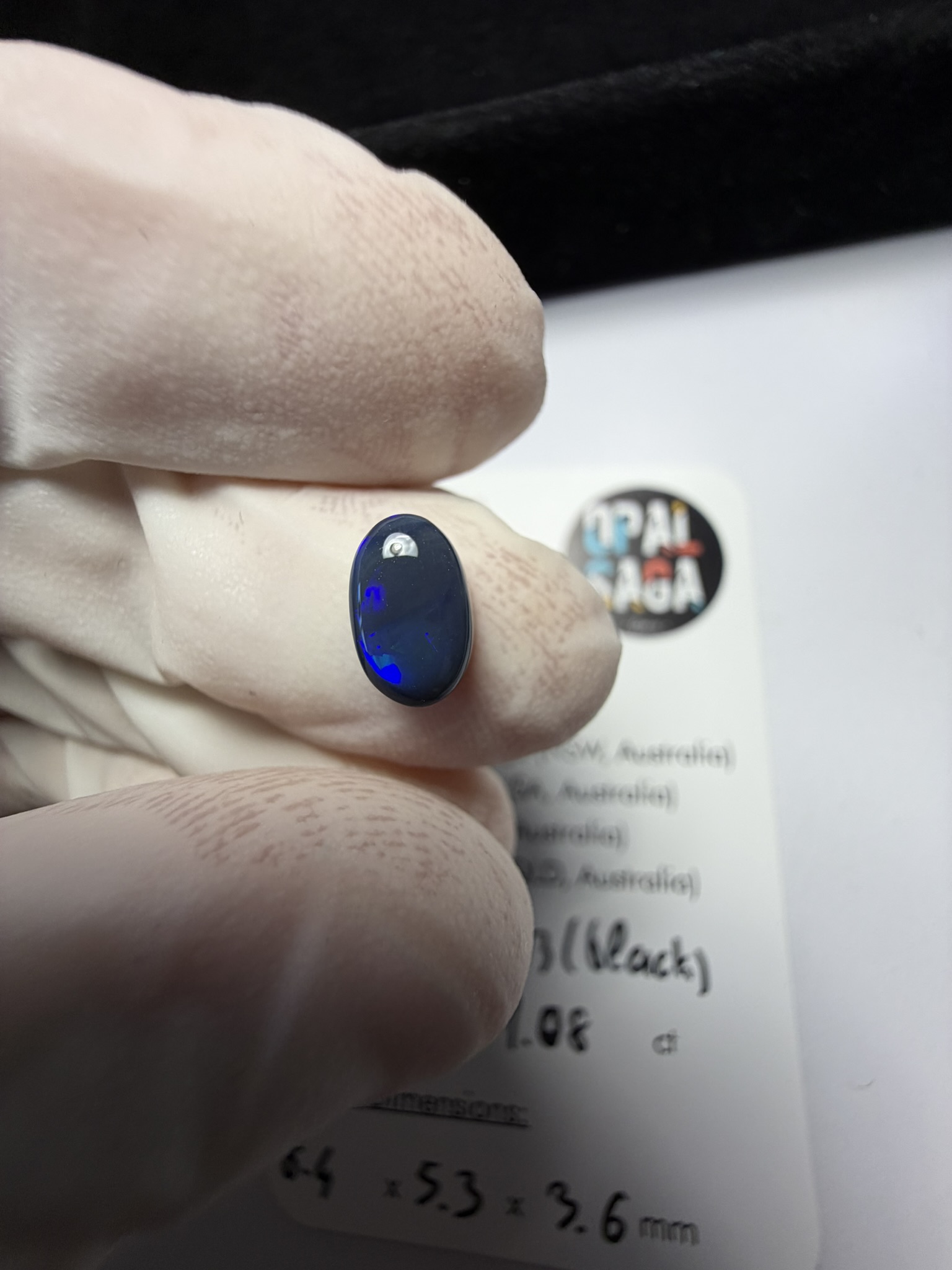Opale noire australienne de Lightning Ridge de 1.08 ct (cLR-183) – Image 8