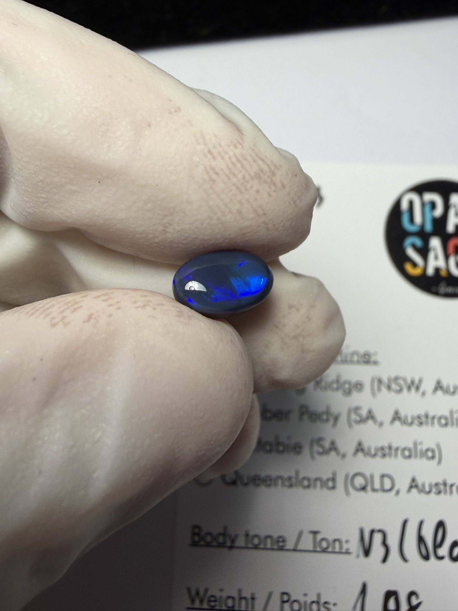 Opale noire australienne de Lightning Ridge de 1.08 ct (cLR-183) – Image 17