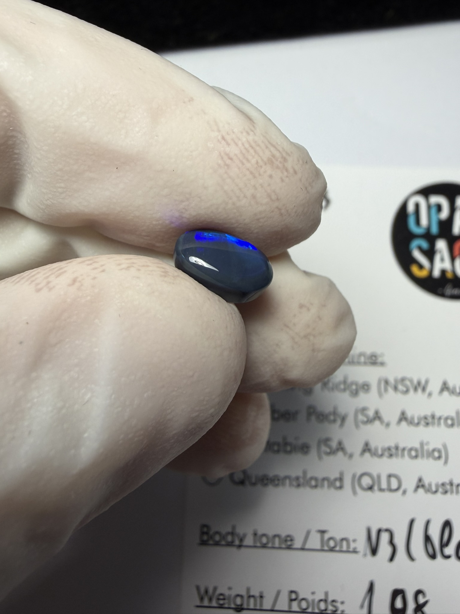 Opale noire australienne de Lightning Ridge de 1.08 ct (cLR-183) – Image 16