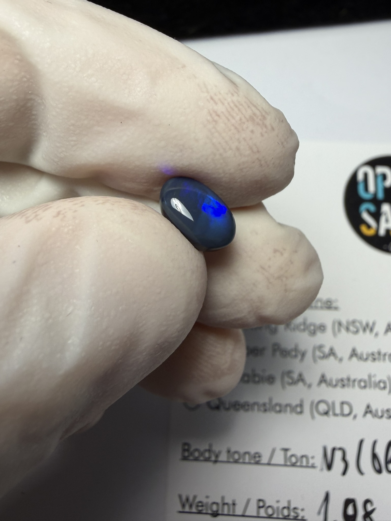 Opale noire australienne de Lightning Ridge de 1.08 ct (cLR-183) – Image 15