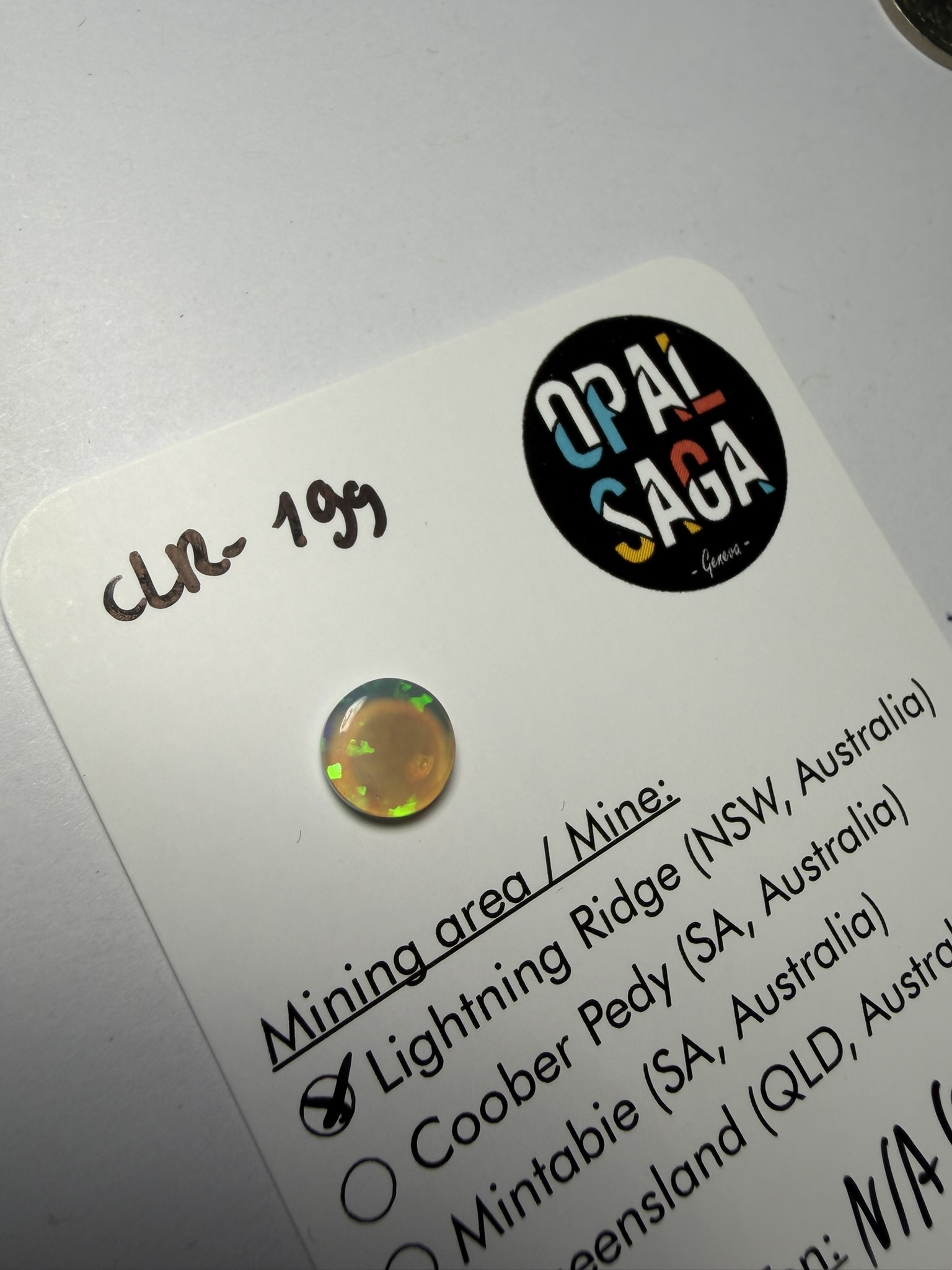 Opale cristal australienne de Lightning Ridge de 0.90 ct (cLR-199) – Image 5