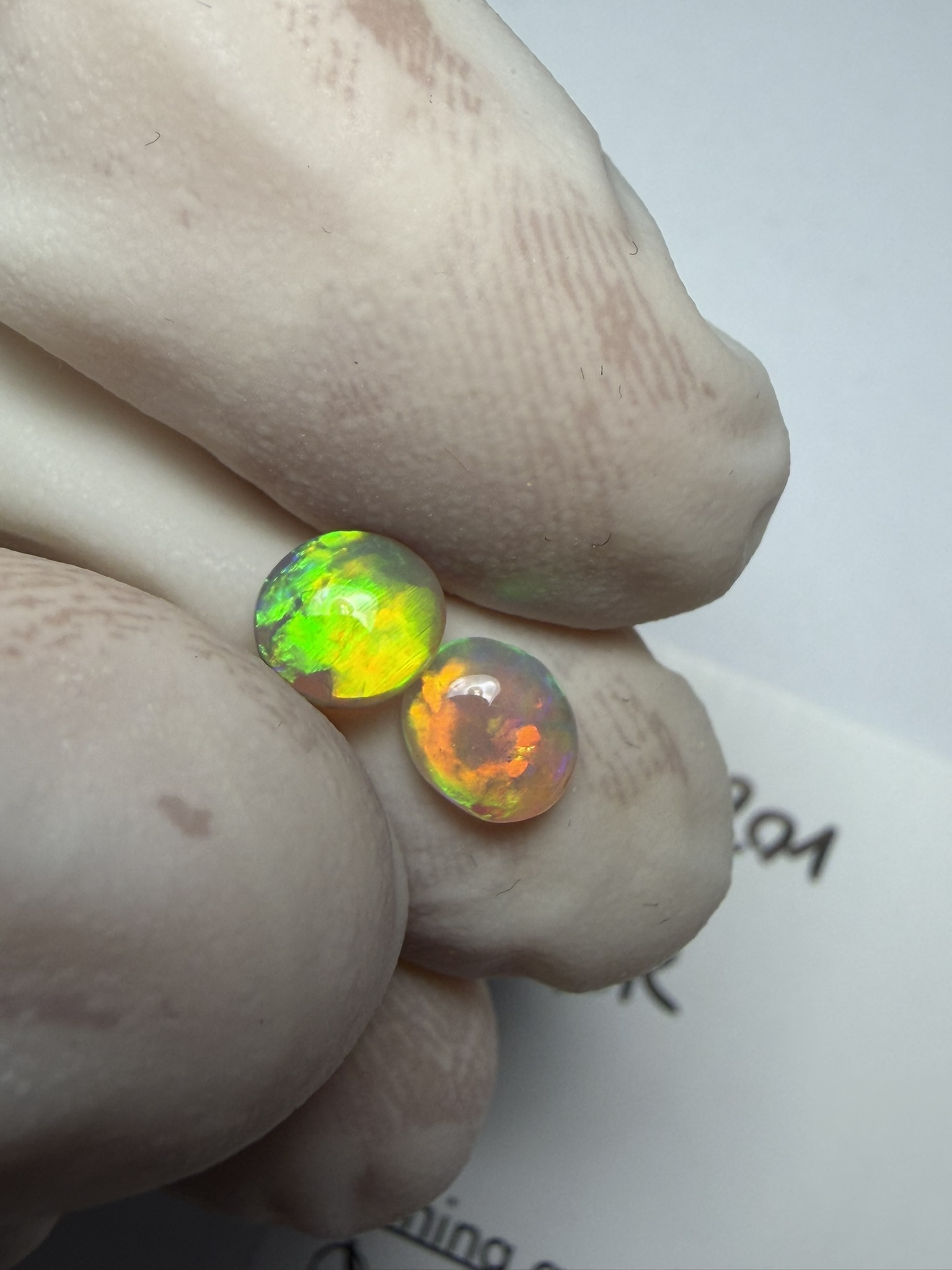Paire d'opales cristal australiennes de Lightning Ridge de 0.74 ct au total (cLR-201) – Image 11