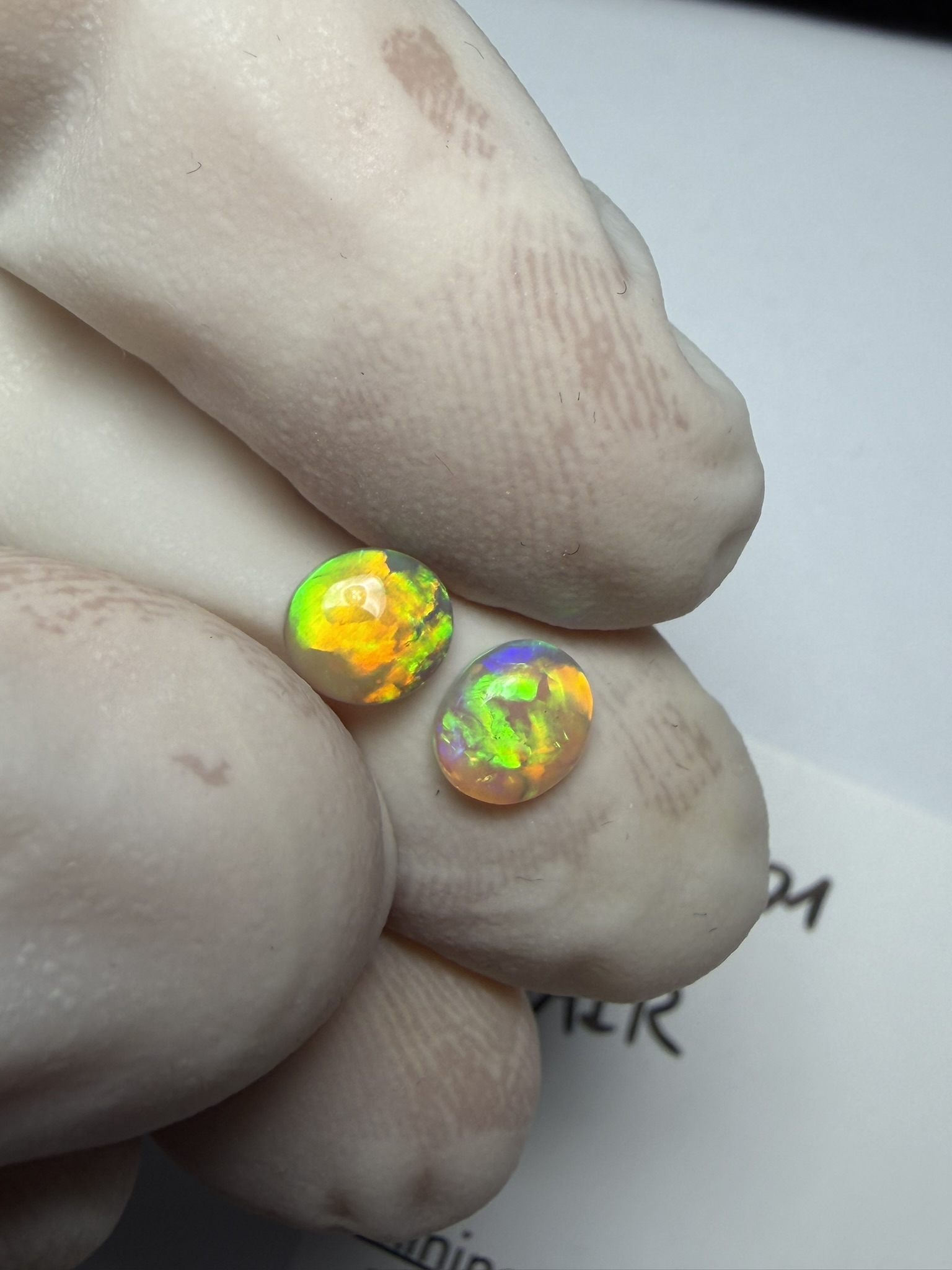 Paire d'opales cristal australiennes de Lightning Ridge de 0.74 ct au total (cLR-201) – Image 22