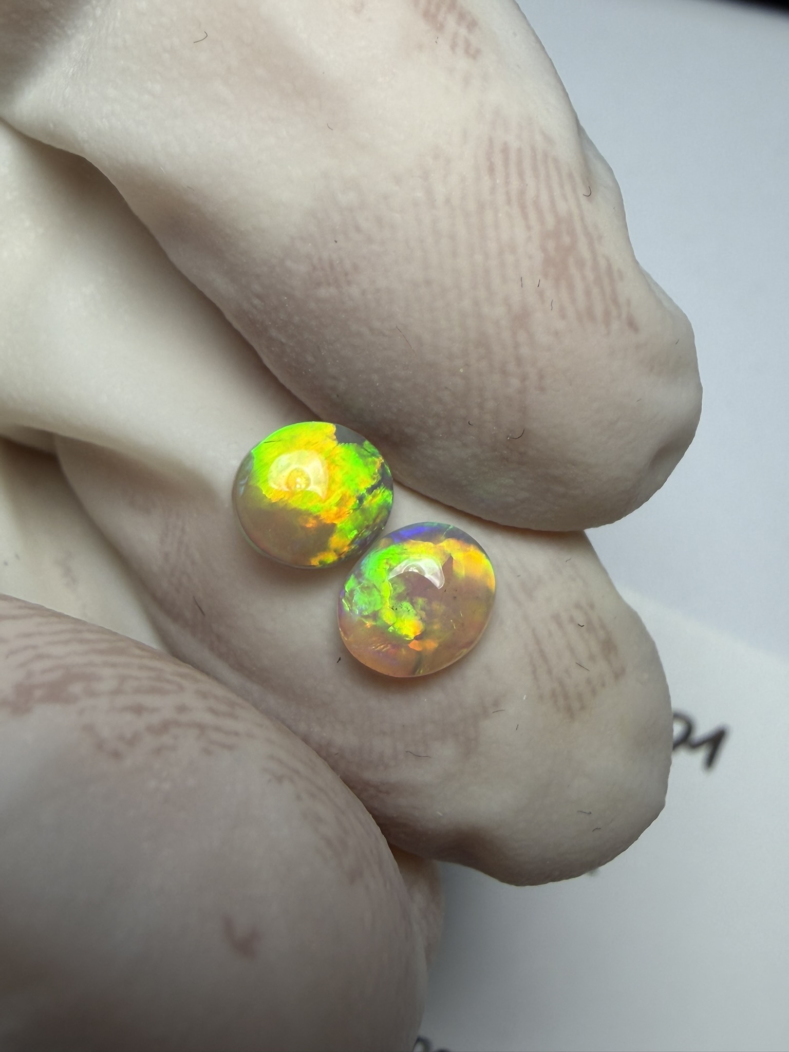 Paire d'opales cristal australiennes de Lightning Ridge de 0.74 ct au total (cLR-201) – Image 17