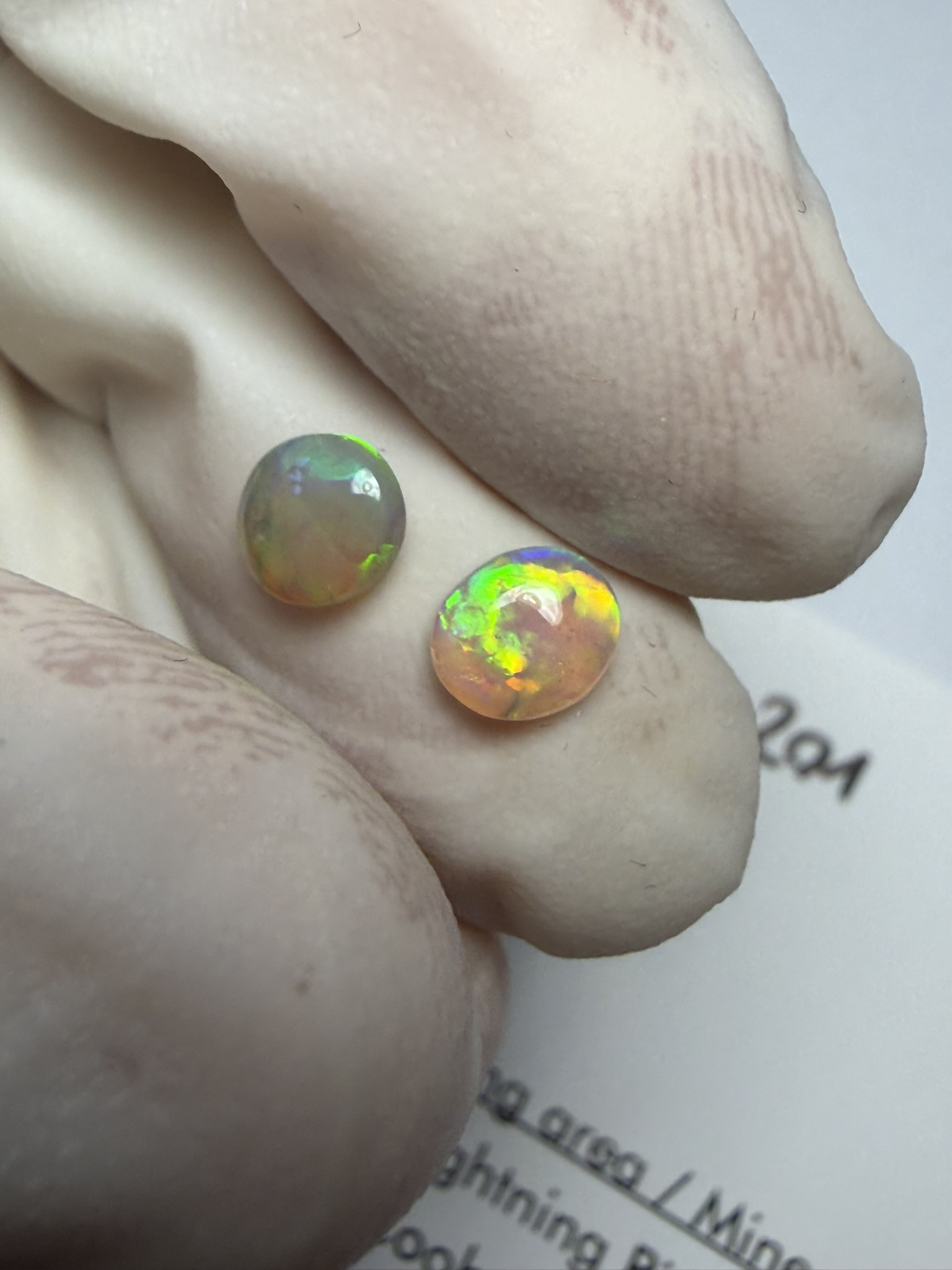 Paire d'opales cristal australiennes de Lightning Ridge de 0.74 ct au total (cLR-201) – Image 15