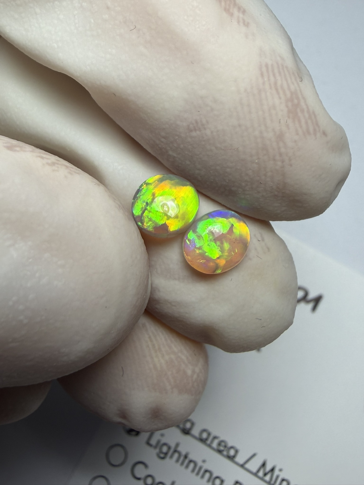 Paire d'opales cristal australiennes de Lightning Ridge de 0.74 ct au total (cLR-201) – Image 14