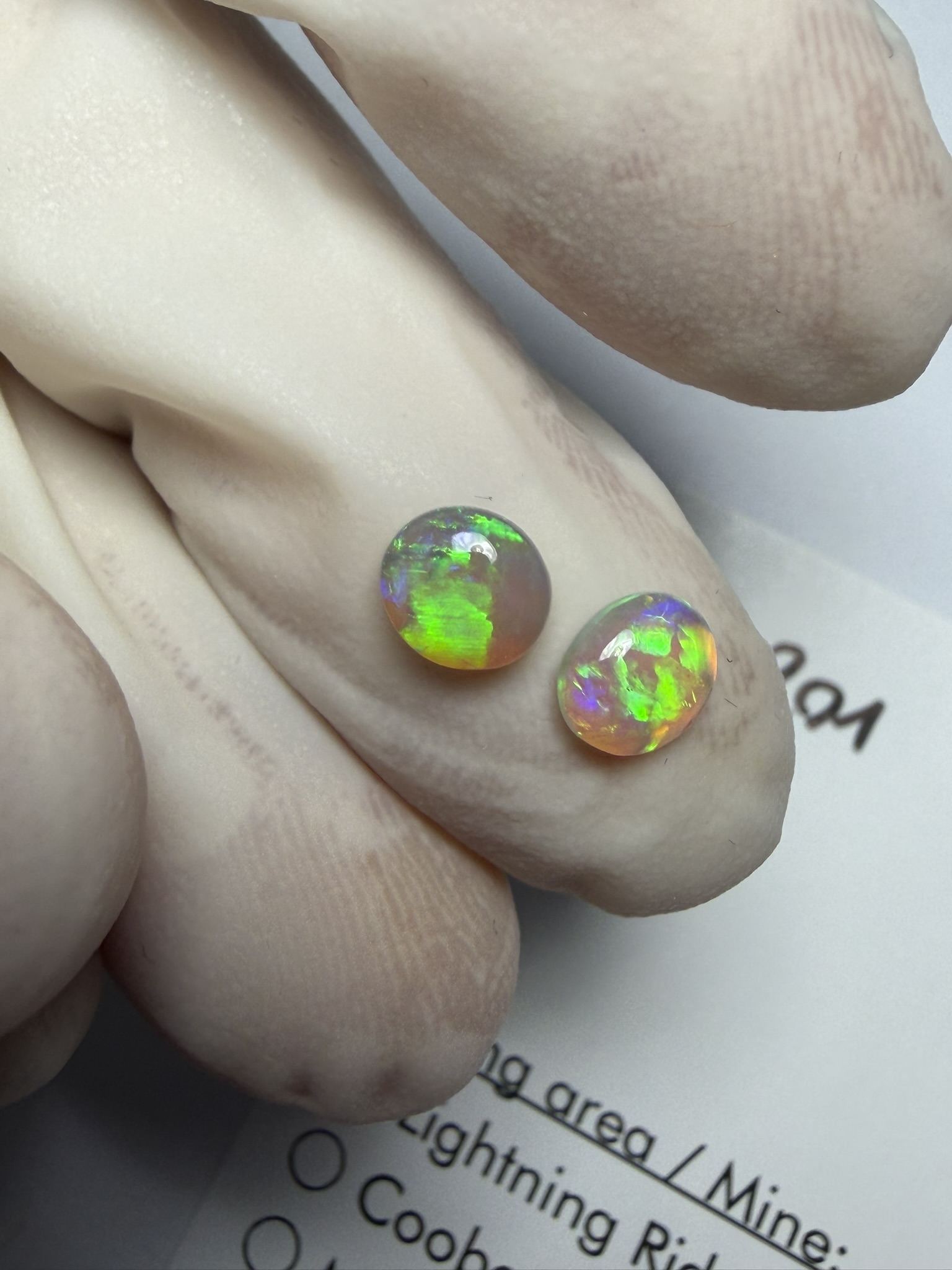 Paire d'opales cristal australiennes de Lightning Ridge de 0.74 ct au total (cLR-201) – Image 31
