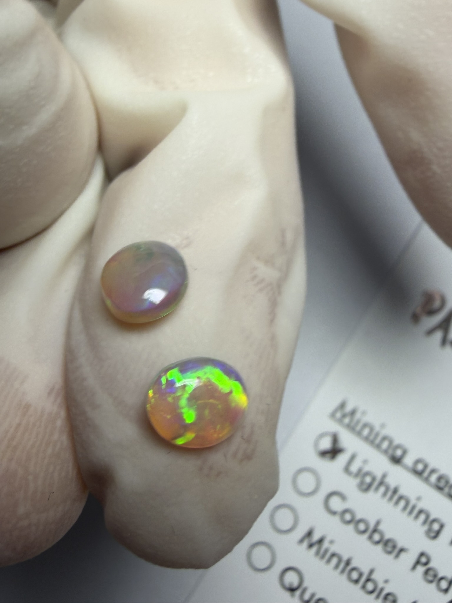 Paire d'opales cristal australiennes de Lightning Ridge de 0.74 ct au total (cLR-201) – Image 28