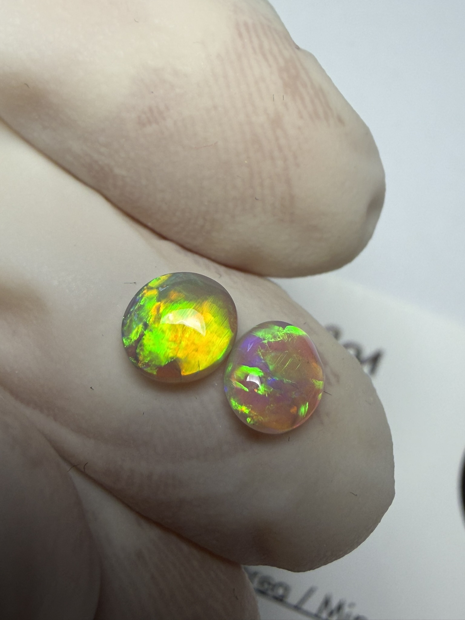 Paire d'opales cristal australiennes de Lightning Ridge de 0.74 ct au total (cLR-201) – Image 27