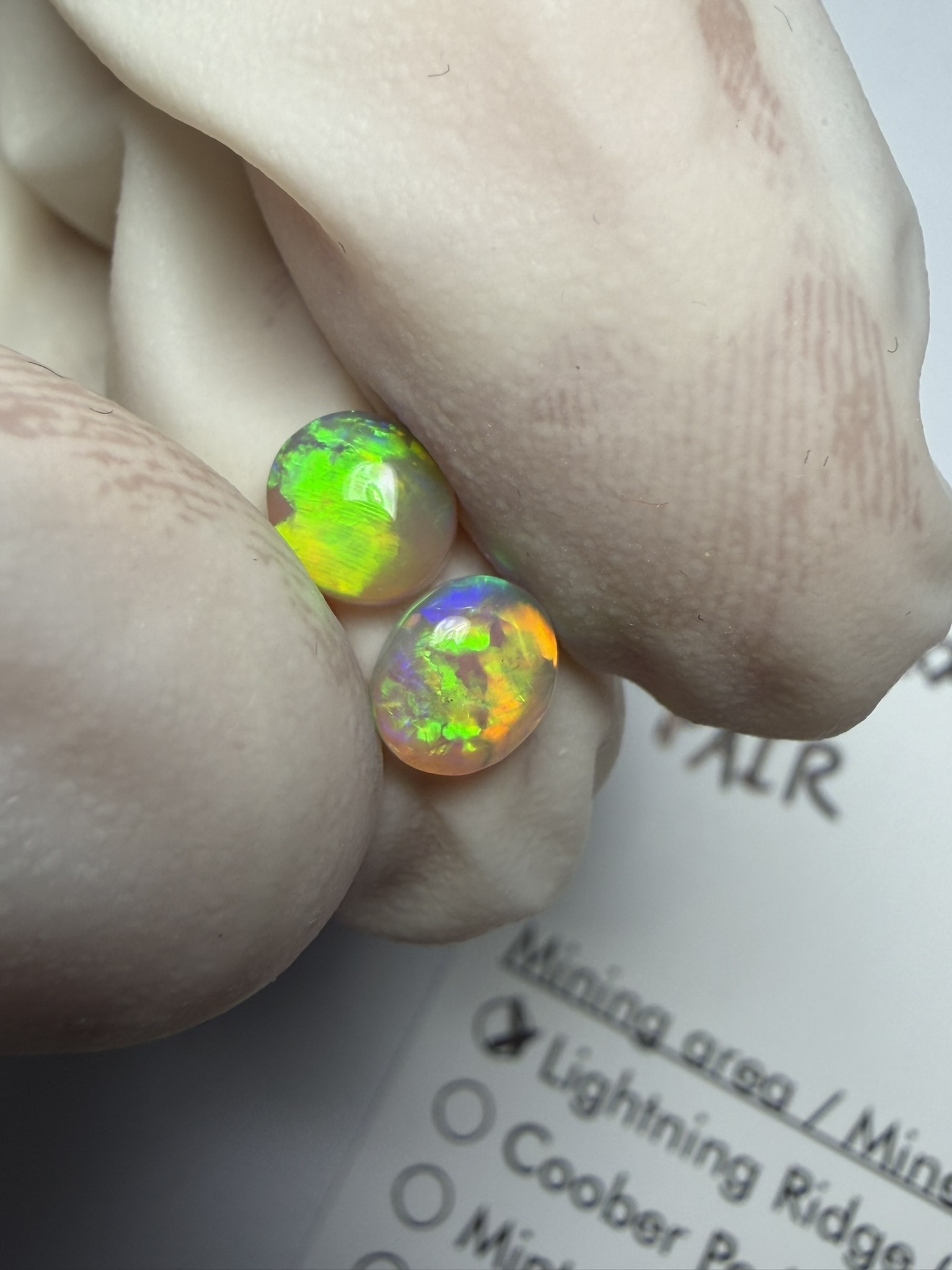 Paire d'opales cristal australiennes de Lightning Ridge de 0.74 ct au total (cLR-201) – Image 23