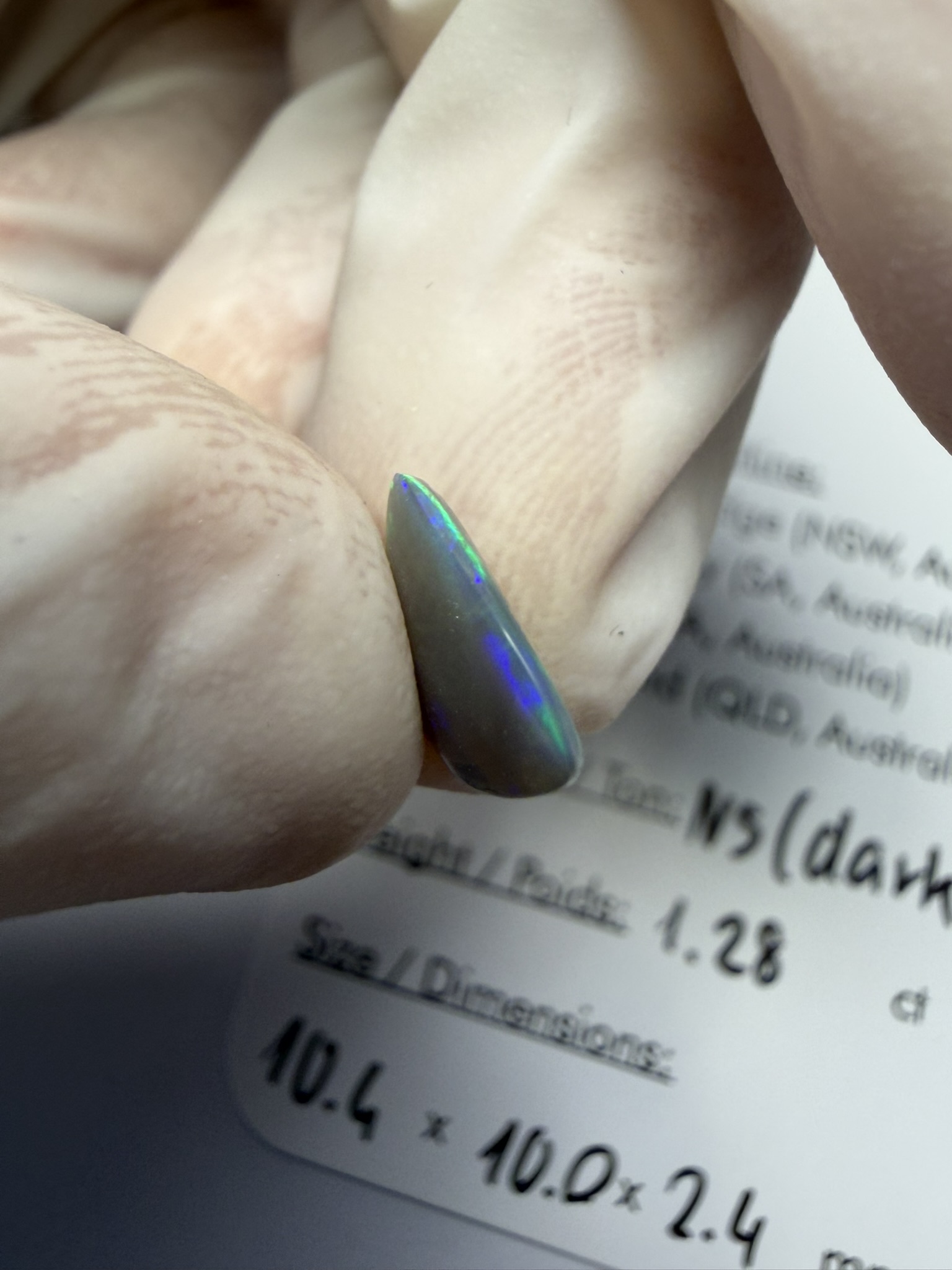 Opale foncée australienne de Lightning Ridge de 1.28 ct (cLR-206) – Image 39