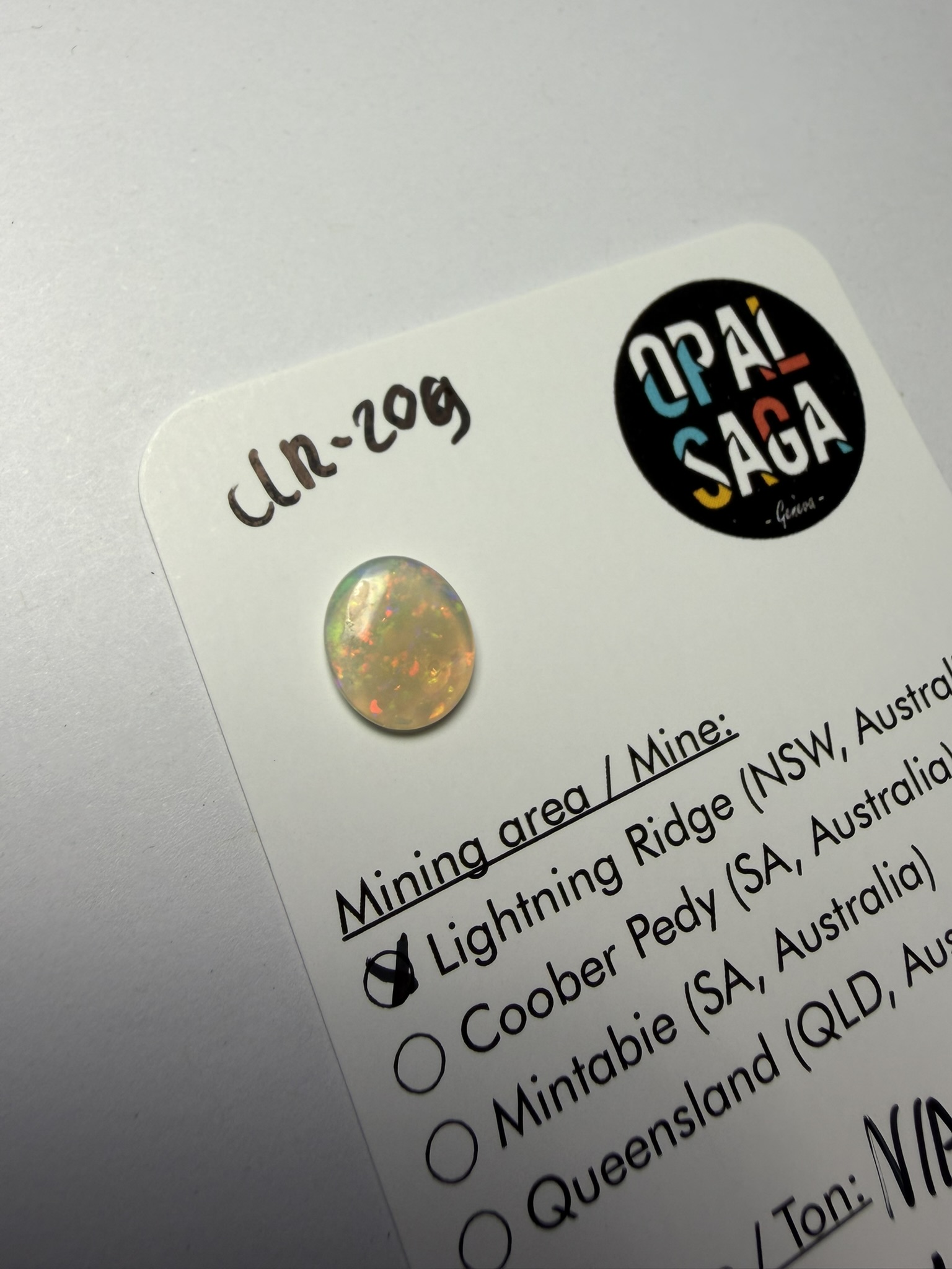 Opale cristal australienne de Lightning Ridge de 1.22 ct (cLR-209) – Image 4