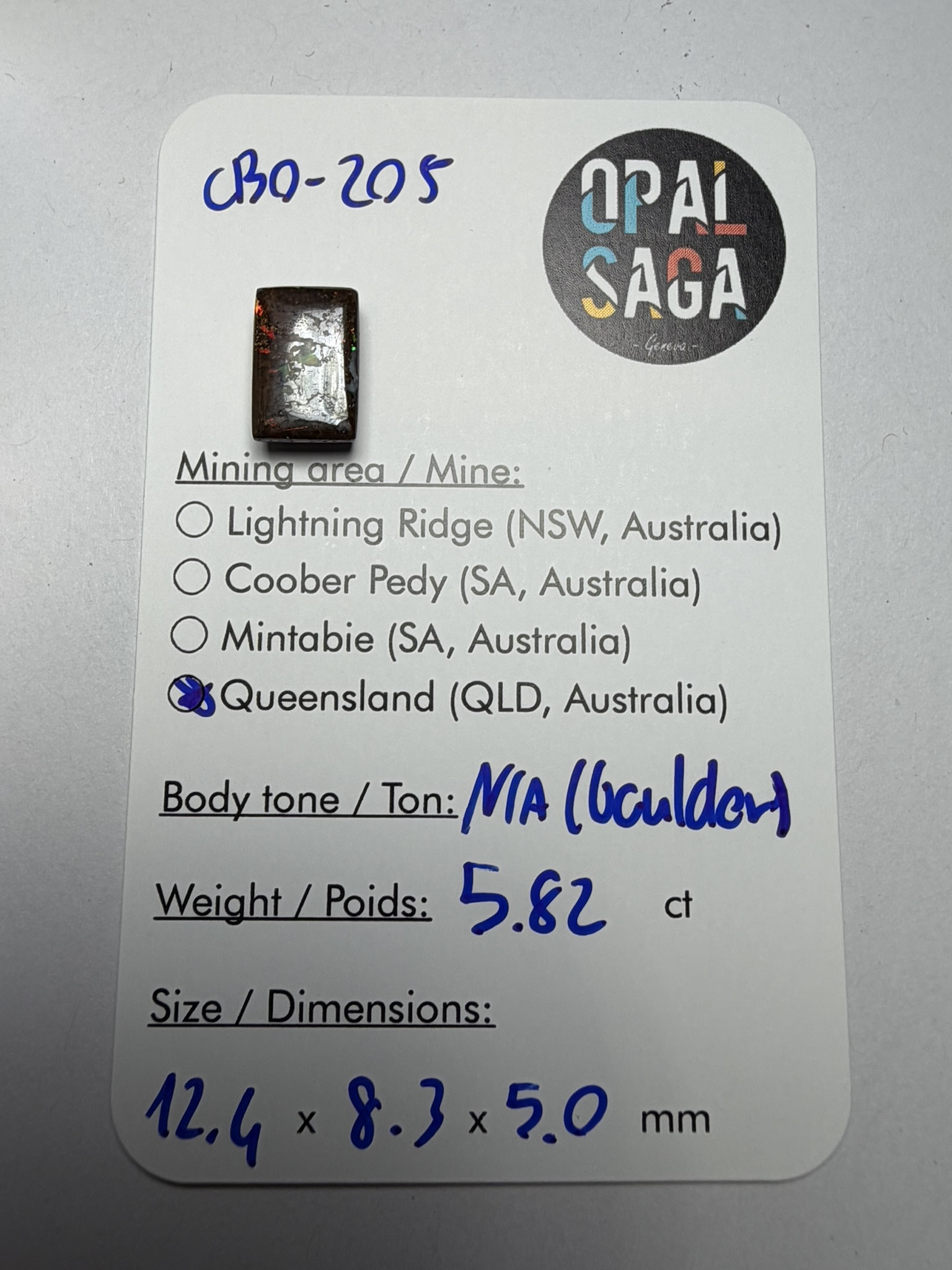 Opale boulder australienne de 5.82 ct (CBO-205) – Image 5