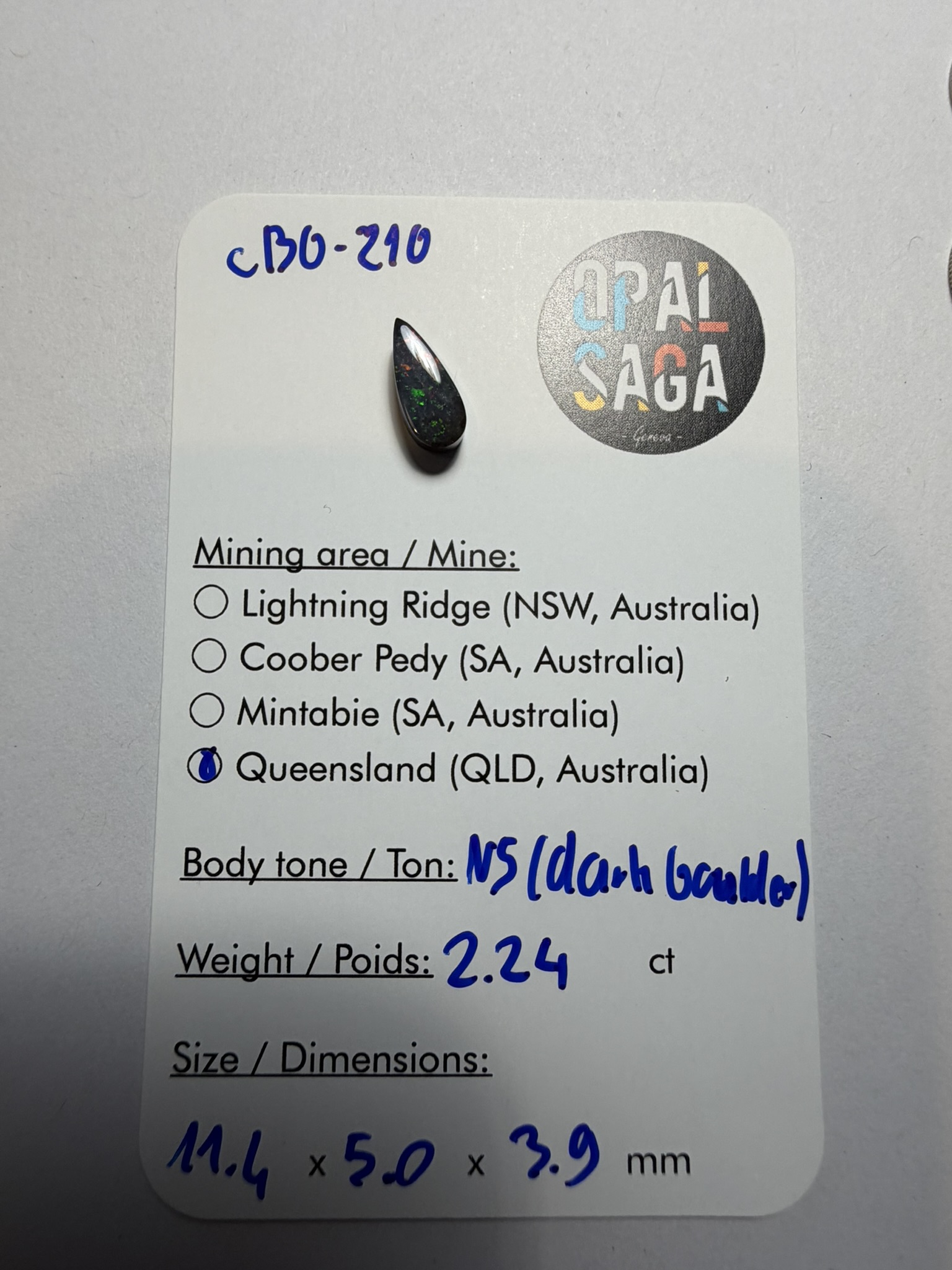 Opale boulder australienne de 2.24 ct (CBO-210) – Image 3